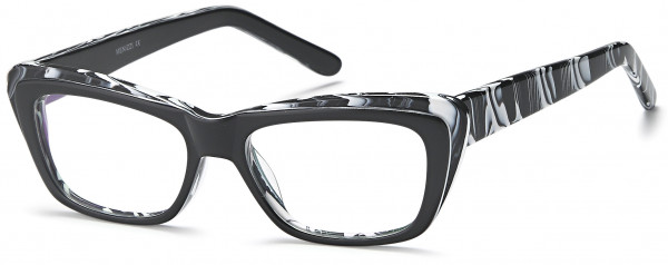 Menizzi M3055 Eyeglasses, 03-Black/White Pearl