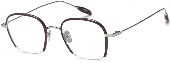 Menizzi M4056 Eyeglasses, 03-Wine Red/Silver