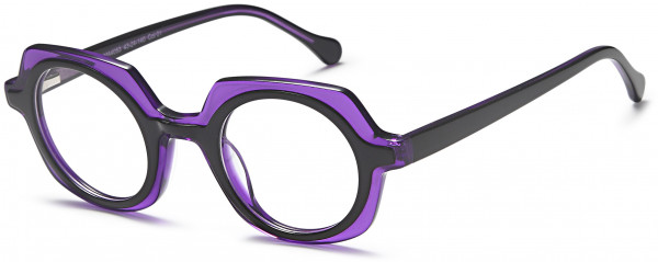 Menizzi M4053 Eyeglasses, 01-Black/Purple