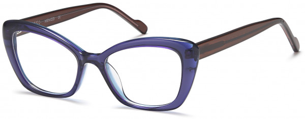 Menizzi M4027K Eyeglasses, 01-Transparent Blue/Brown
