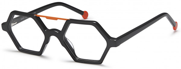Menizzi MK501 Eyeglasses, 01-Black/Burnt Orange
