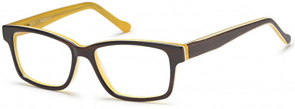 Menizzi M3086K Eyeglasses, 02-Brown/Mustard