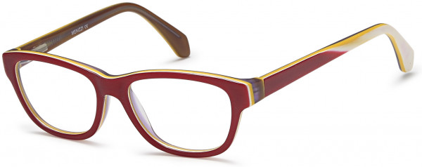 Menizzi M3082K Eyeglasses, 02-Red/White/Yellow
