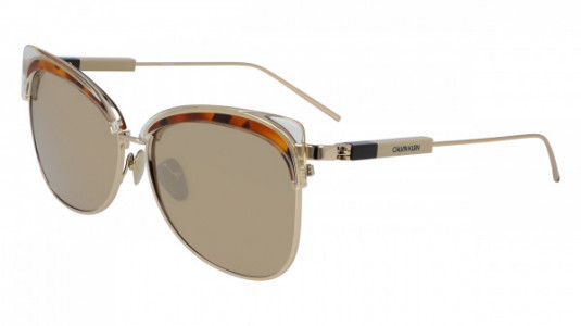 Calvin Klein CK19701S Sunglasses, (743) CRYSTAL PALE YELLOW/TORTOISE