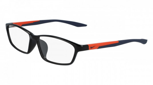 Nike NIKE 7130AF Eyeglasses, (007) BLACK WITH ORANGE/NAVY TEMPLE
