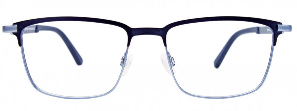 EasyClip EC496 Eyeglasses, 050 - Matt Navy & Light Blue