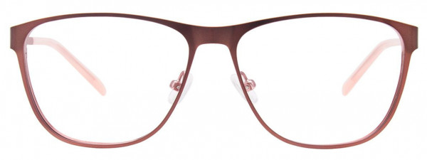 EasyClip EC487 Eyeglasses, 010 - Satin Brown & Light Pink