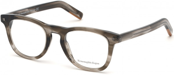 Ermenegildo Zegna EZ5137 Eyeglasses, 020 - Shiny Striped Grey, Shiny Dark Ruthenium, Vicuna Signature