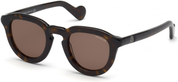 Moncler ML0079 Sunglasses, 52J - Shiny Dark Havana / Roviex Lenses