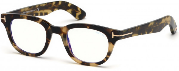 Tom Ford FT5558-B Eyeglasses, 055 - Shiny Vintage Havana, Shiny Rose Gold  