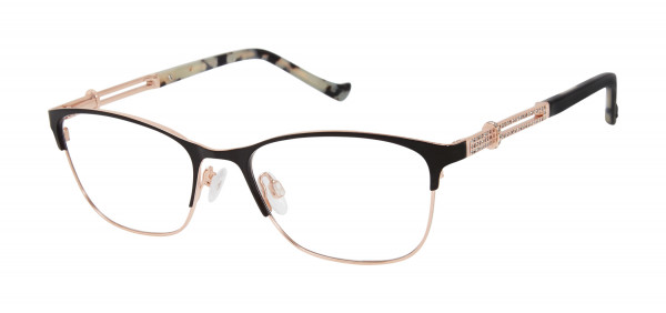 Tura TE258 Eyeglasses, Black/Rose Gold (BLK)