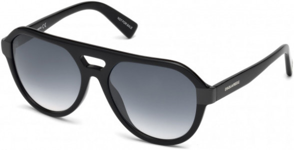 Dsquared2 DQ0267 Barak Sunglasses, 05B - Black, Gray / Gradient Smoke And Flash Silver Lenses
