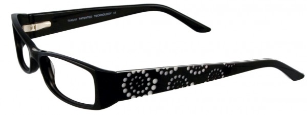 Takumi T9594 Eyeglasses, BLACK/WHITE DESIGN TEMPLES