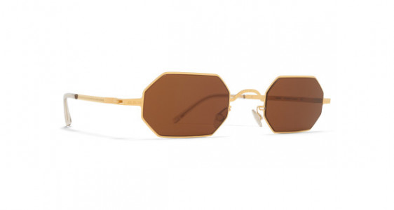 Mykita MMCRAFT004 Sunglasses, GLOSSY GOLD - LENS: BROWN SOLID