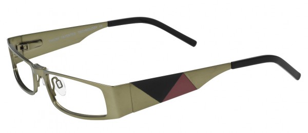 Takumi T9636 Eyeglasses, SATIN CHROME GREEN/BLACK AND PUR