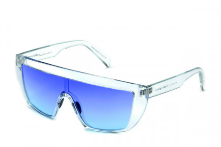 Italia Independent 0912 Sunglasses, Crystal Glossy (Silver Gradient Mirrored/Blue) .004.GLS