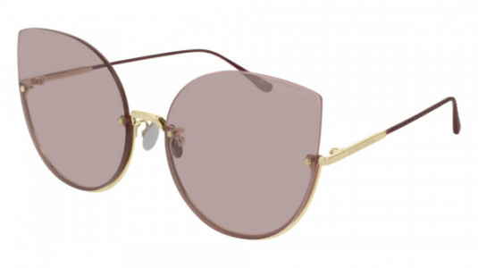 Bottega Veneta BV0204S Sunglasses, 004 - GOLD with BURGUNDY temples and PINK lenses