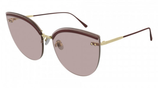 Bottega Veneta BV0205S Sunglasses, 004 - BURGUNDY with PINK lenses