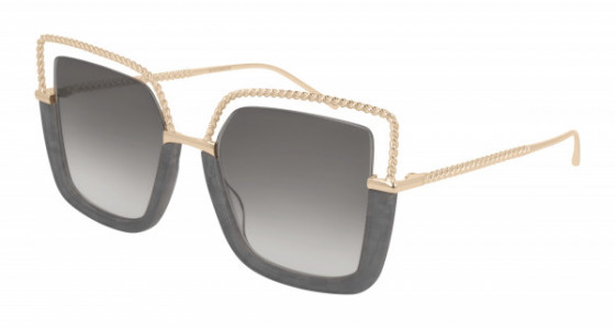 Boucheron BC0067S Sunglasses, 001 - GREY with GOLD temples and SILVER lenses
