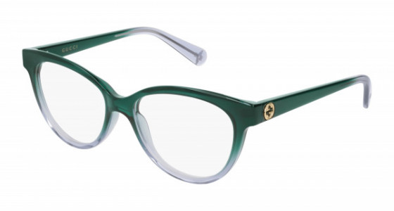 Gucci GG0373O Eyeglasses, 004 - GREEN with TRANSPARENT lenses
