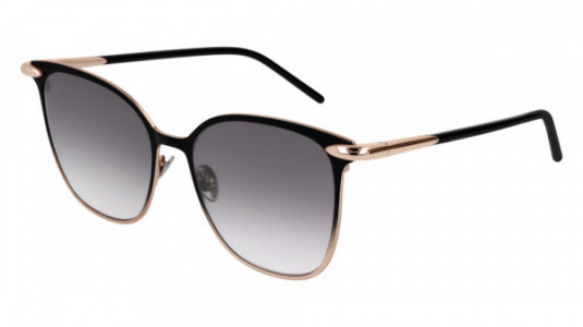 Pomellato PM0052S Sunglasses, 001 - BLACK with GOLD temples and GREY lenses