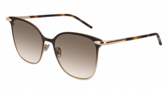 Pomellato PM0052S Sunglasses, 002 - BROWN with GOLD temples and BROWN lenses