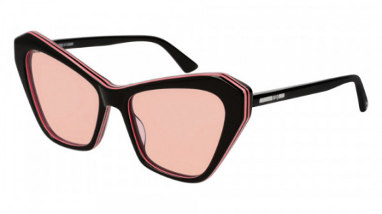 McQ MQ0151S Sunglasses, 003 - BLACK with PINK lenses