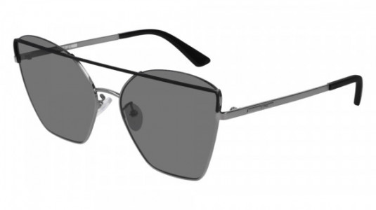 McQ MQ0163S Sunglasses, 001 - BLACK with RUTHENIUM temples and GREY lenses