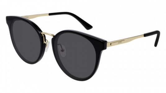 McQ MQ0181SK Sunglasses, 001 - BLACK with GOLD temples and GREY lenses