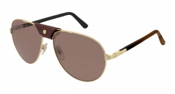 Cartier CT0096S Sunglasses, 004 - GOLD with RED polarized lenses
