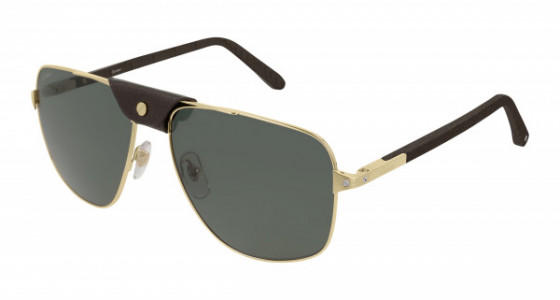 Cartier CT0097S Sunglasses, 002 - GOLD with GREEN polarized lenses