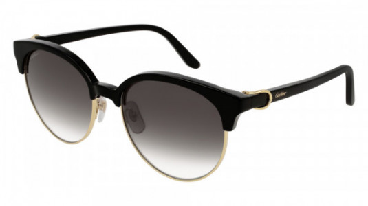 Cartier CT0126S Sunglasses, 001 - BLACK with GREY lenses