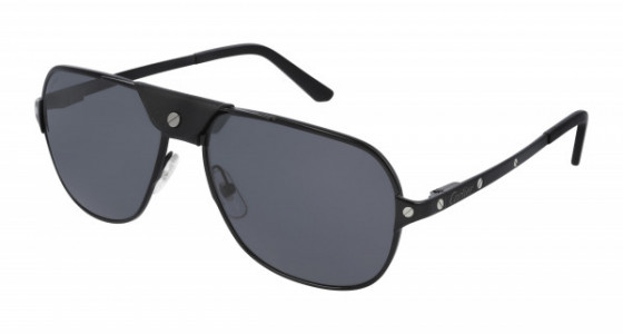 Cartier CT0165S Sunglasses, 006 - BLACK with GREY polarized lenses