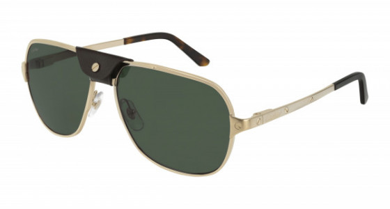 Cartier CT0165S Sunglasses, 008 - GOLD with GREEN polarized lenses