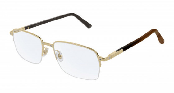 Cartier CT0100O Eyeglasses, 003 - GOLD with TRANSPARENT lenses