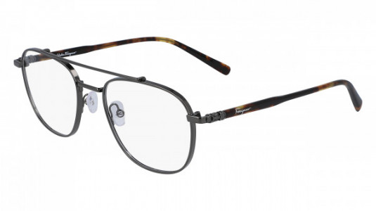 Ferragamo SF2183 Eyeglasses, (069) SHINY DARK RUTHENIUM