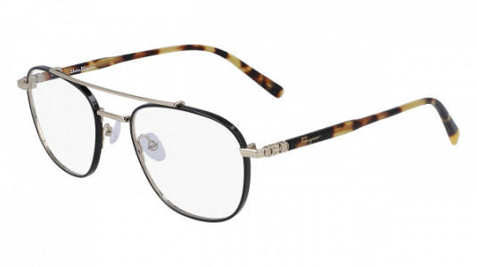 Ferragamo SF2183 Eyeglasses, (733) SHINY GOLD/BLACK