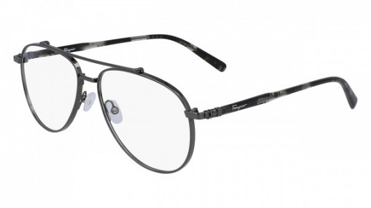 Ferragamo SF2184 Eyeglasses, (069) SHINY DARK RUTHENIUM