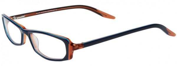 Takumi T9702 Eyeglasses, DARK BLUE/CLEAR ORANGE