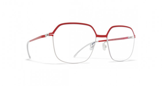 Mykita FINNA Eyeglasses, SILVER/CORAL RED
