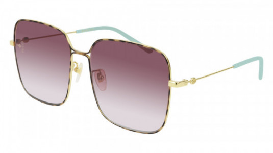 Gucci GG0443S Sunglasses, 003 - GOLD with VIOLET lenses