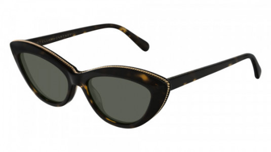 Stella McCartney SC0187S Sunglasses, 002 - HAVANA with GREEN lenses