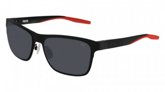 Puma PU0219S Sunglasses, 004 - BLACK with SMOKE lenses