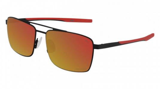 Puma PU0222S Sunglasses, 002 - BLACK with RED polarized lenses