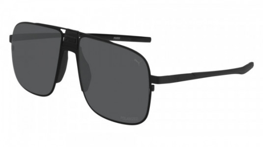 Puma PU0223S Sunglasses, 001 - BLACK with SMOKE polarized lenses