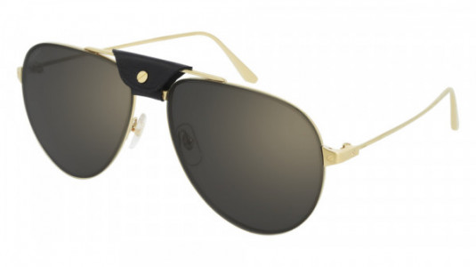 Cartier CT0166S Sunglasses, 007 - GOLD with GREY lenses