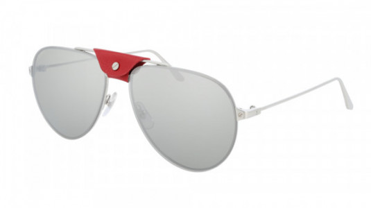 Cartier CT0166S Sunglasses, 008 - SILVER with GREY lenses