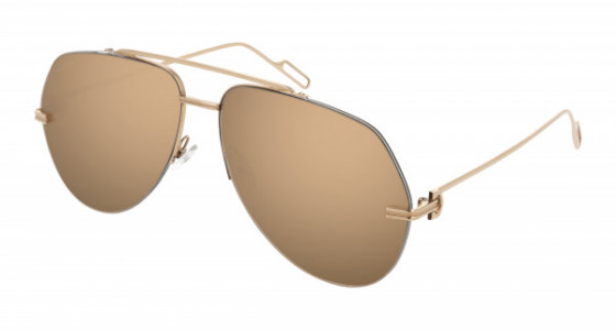 Cartier CT0170S Sunglasses, 001 - COPPER with GOLD temples and GOLD lenses