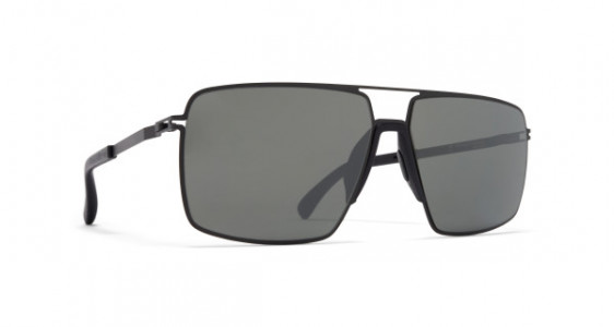 Mykita Mylon LOTUS Sunglasses, MH1 BLACK/PITCH BLACK - LENS: MIRROR BLACK
