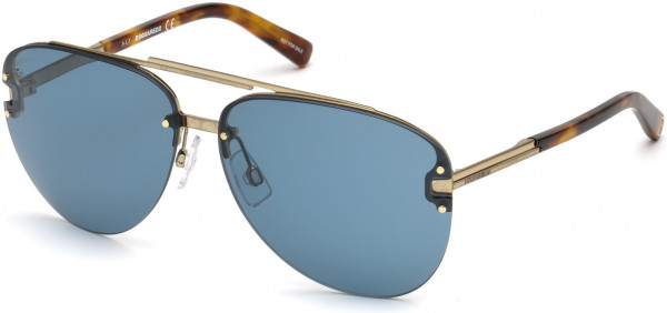 Dsquared2 DQ0274 Baptiste Sunglasses, 34V - Shiny Light Bronze / Blue Lenses